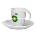 Bend Handle Caneca de café e prato